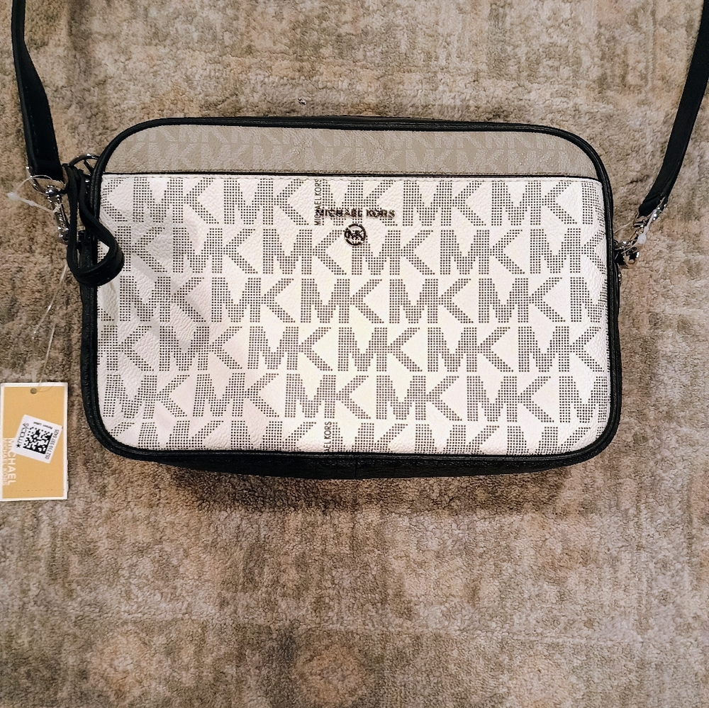 Michael kors Monogram Crossbody Bag - Black and White